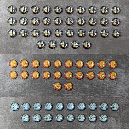 Quacks of Quedlinburg The Duel Board Game Inspired Unofficial Glass and Metal Token Pack