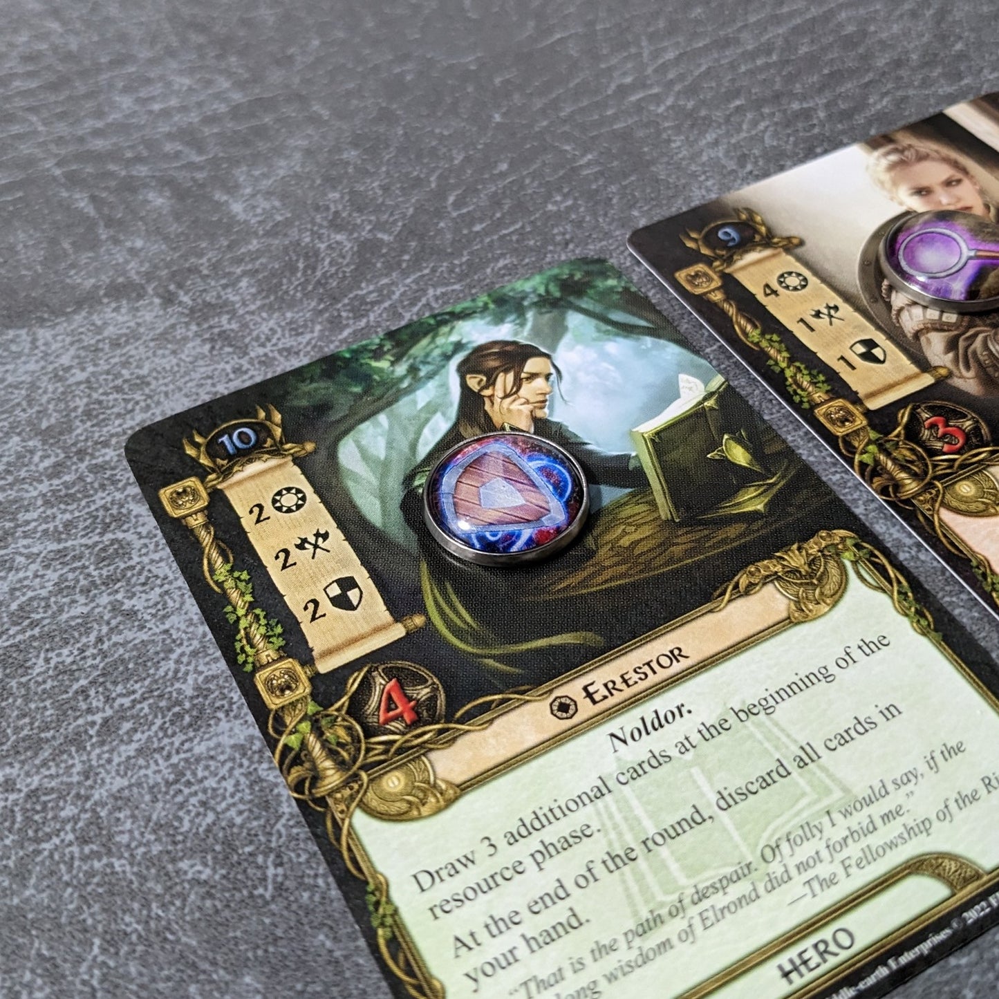 The Lord of the Rings The Card Game Inspired Unofficial Card Status Glass and Metal Token Pack