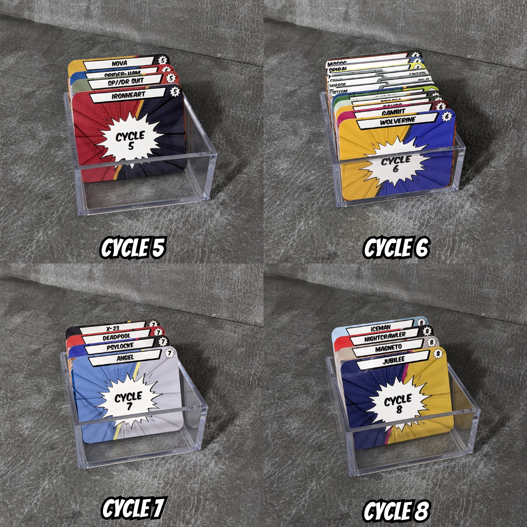 Horizontal Marvel Champions LCG Monthly Release Cycle Inspired Unofficial Card Divider Packs