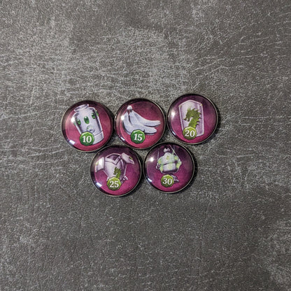 Clank! Adventuring Party Board Game Inspired Unofficial Glass and Metal Token Pack