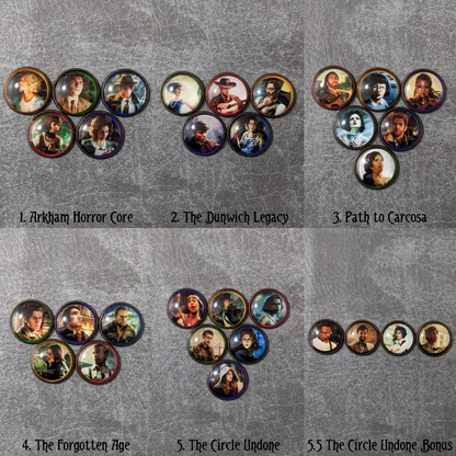 Arkham Horror Das Kartenspiel inspiriertes inoffizielles Token-Paket aus Glas und Metall