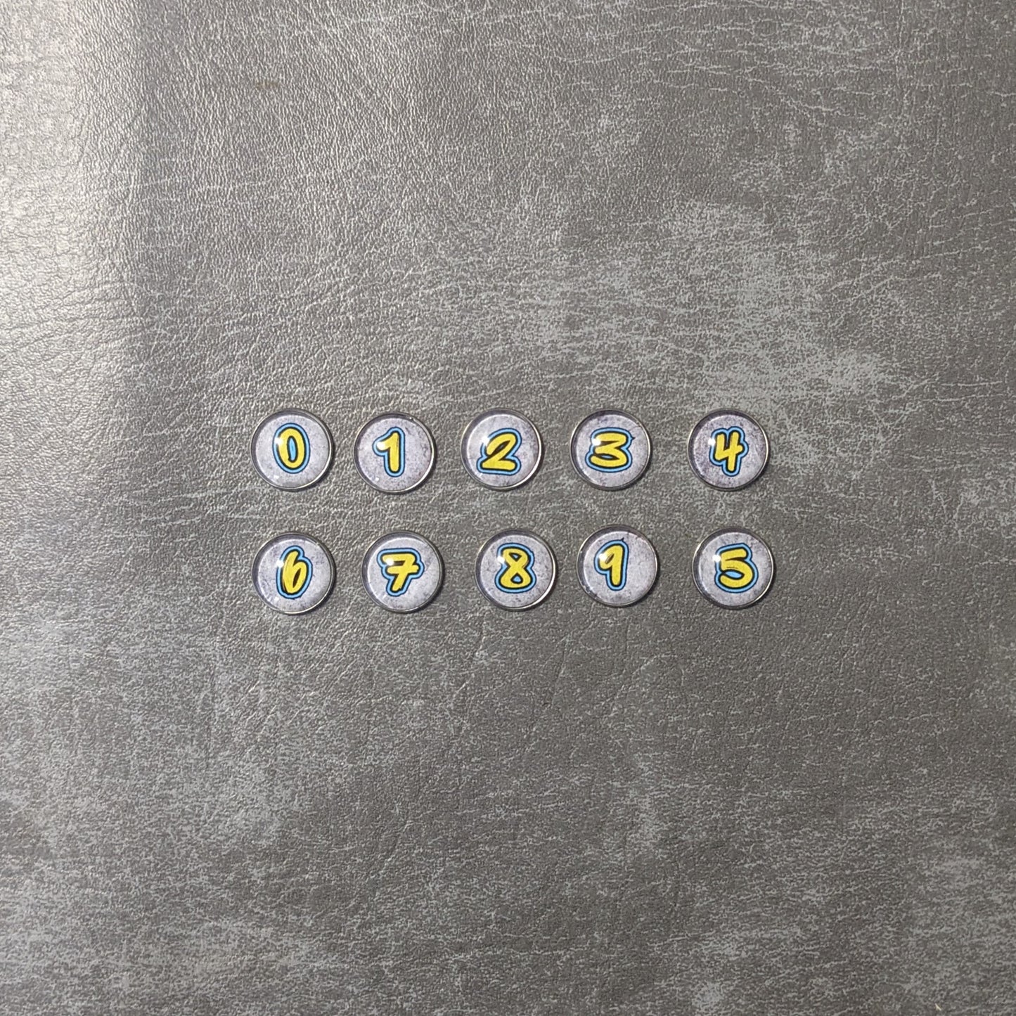 Street Graffiti Letters and Numbers Glass and Metal Token Pack