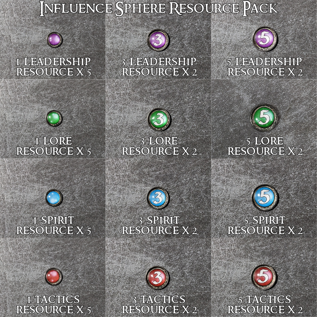 The Lord of the Rings The Card Game Inspired Unofficial Influence Sphere Coloured Resources Glass and Metal Token Pack