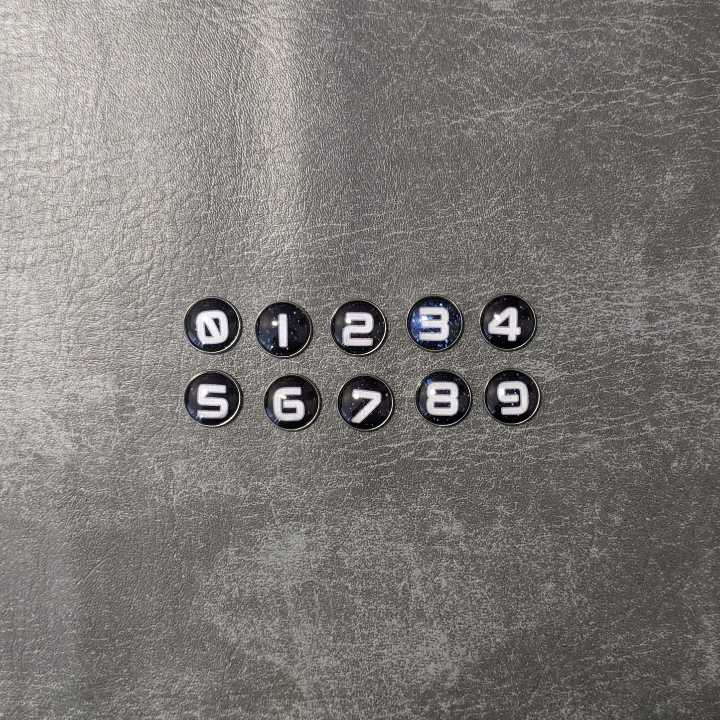 Space Galaxy Letters and Numbers Glass and Metal Token Pack