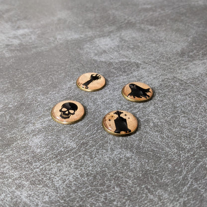 Pack de 26 jetons en verre et métal pour classe de personnage de Donjons et Dragons