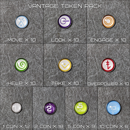 Vantage Board Game Inspired Unofficial Glass and Metal Token Pack
