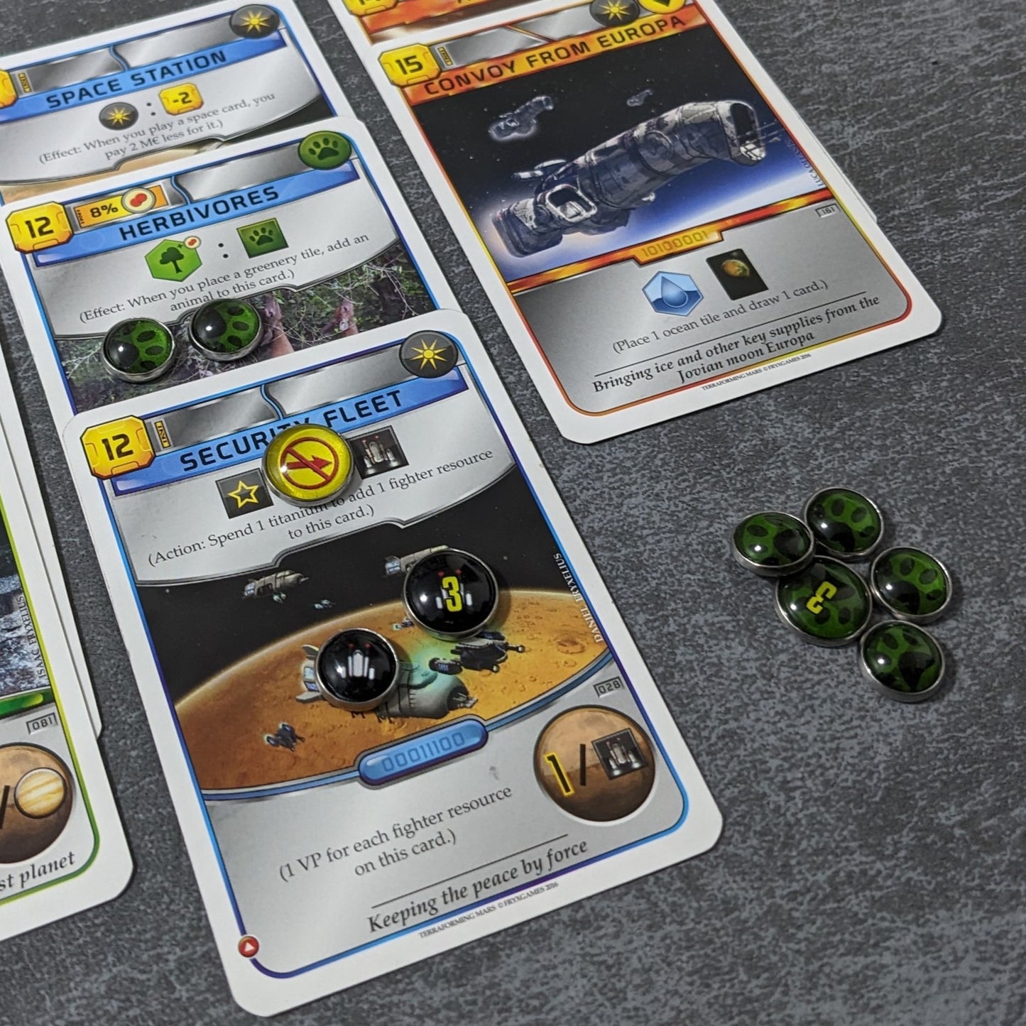 Terraforming Mars Board Game Inspired Unofficial Glass and Metal Token Pack