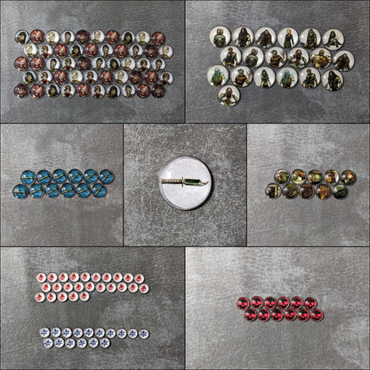 Dead of Winter Brettspiel inspiriertes inoffizielles Token-Paket aus Glas und Metall