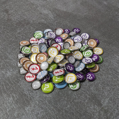 Vantage Board Game Inspired Unofficial Glass and Metal Token Pack