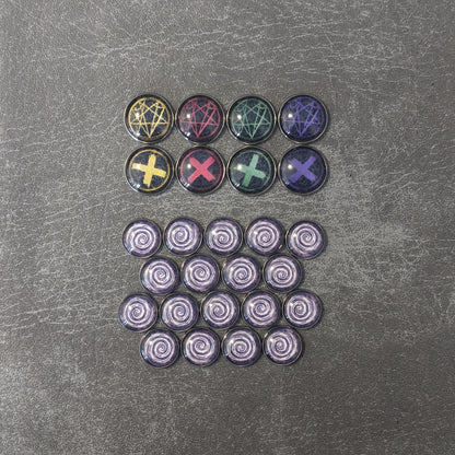 Pandemie: Reign of Cthulhu Brettspiel inspiriertes inoffizielles Token-Paket aus Glas und Metall