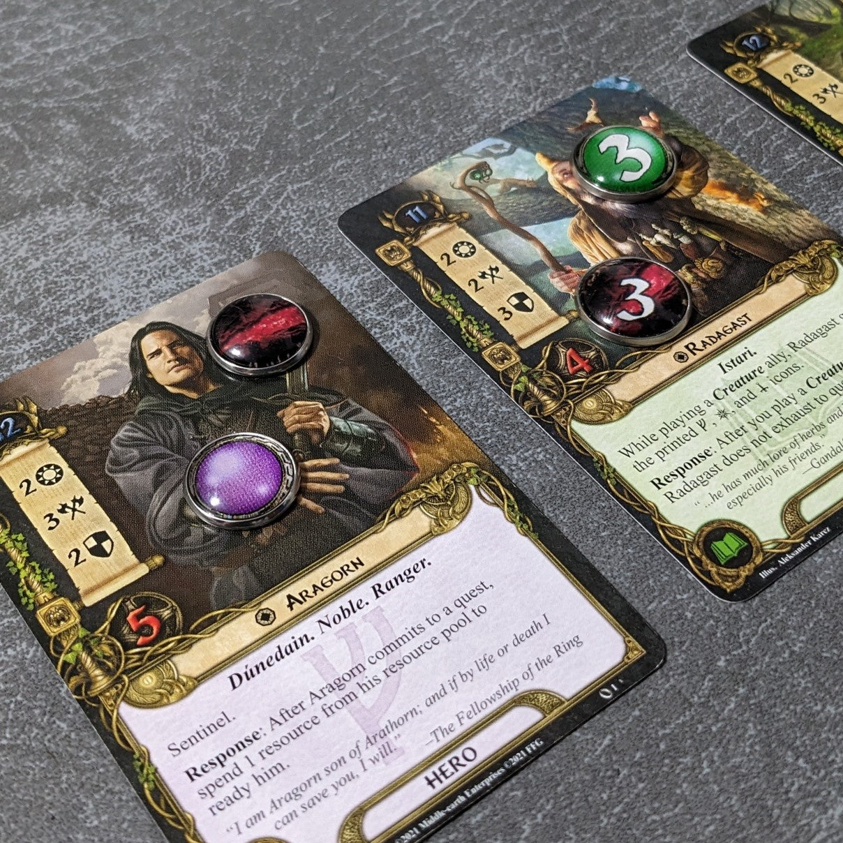 The Lord of the Rings The Card Game Inspired Unofficial Influence Sphere Coloured Resources Glass and Metal Token Pack