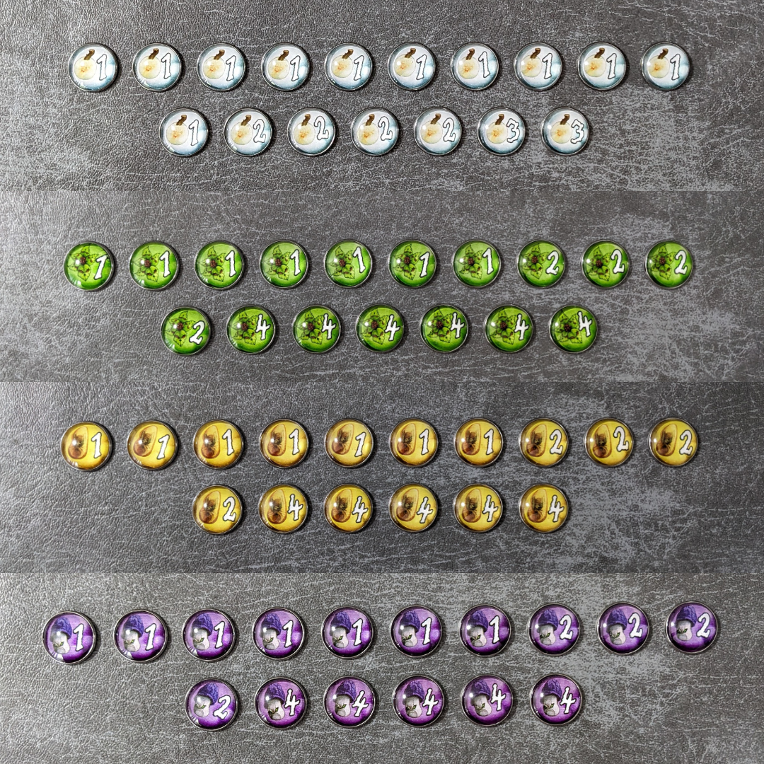 Quacks of Quedlinburg The Duel Board Game Inspired Unofficial Glass and Metal Token Pack