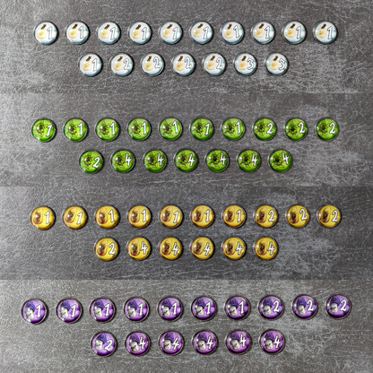 Quacks of Quedlinburg The Duel Board Game Inspired Unofficial Glass and Metal Token Pack