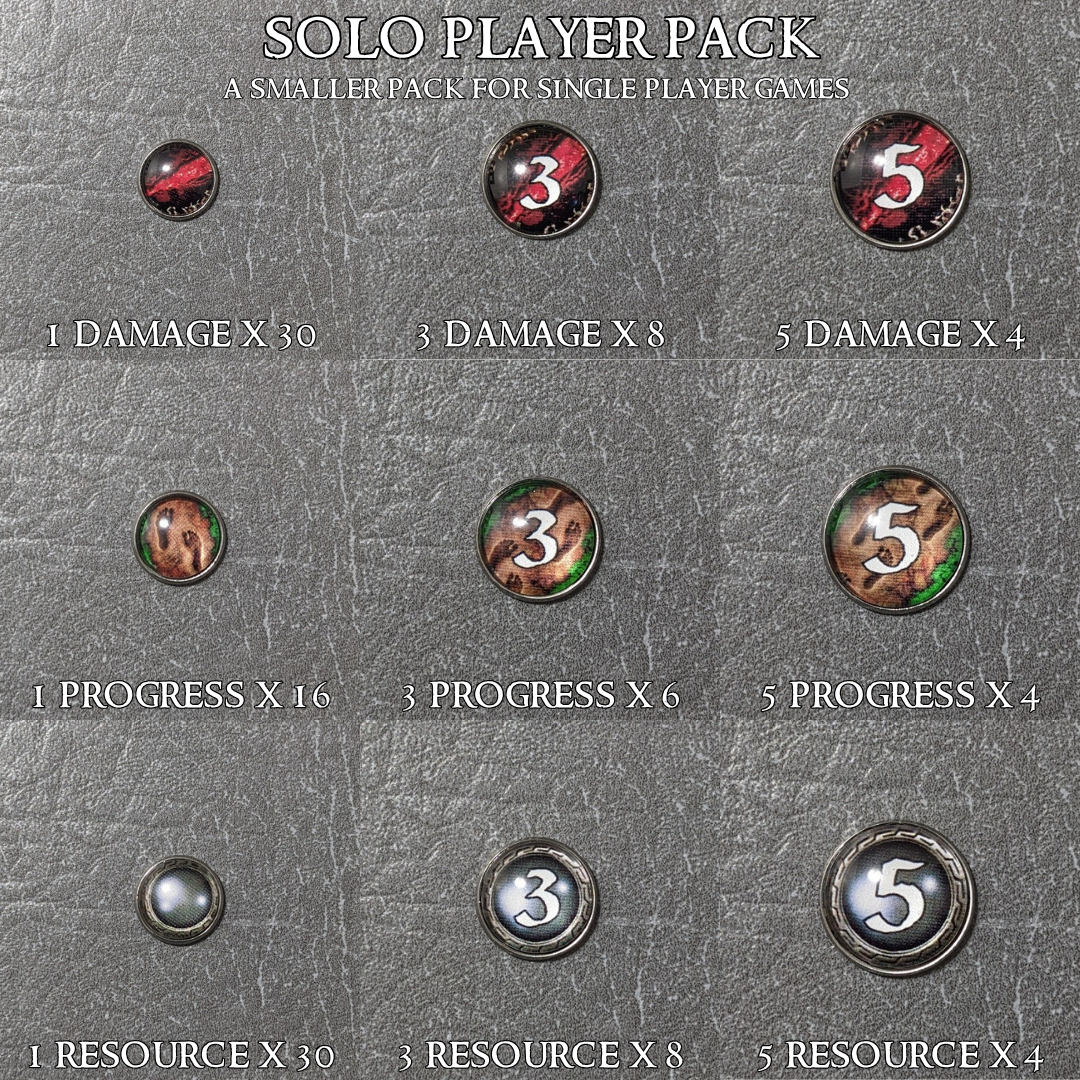 The Lord of the Rings The Card Game Inspired Unofficial Glass and Metal Token Pack