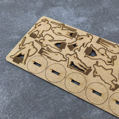 Guards and Knights Dungeons and Dragons 32mm Scale Wooden Standee 10 Pack