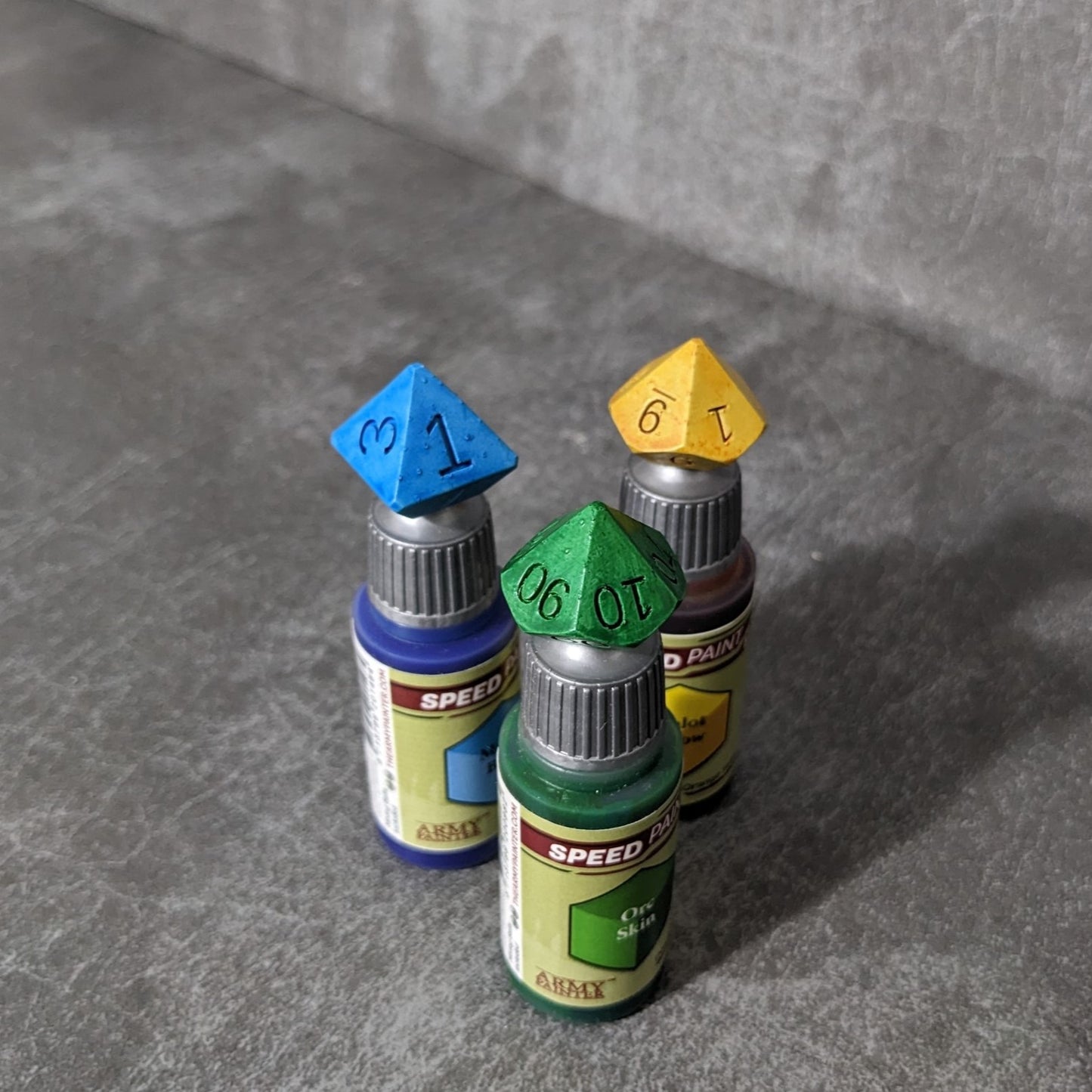 RPG Dice Hobby Paints Bottle Toppers Swatch Caps 7 Piece Set