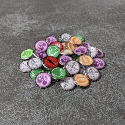 The Lord of the Rings Fate of the Fellowship Inspired Unofficial Glass and Metal Token Pack