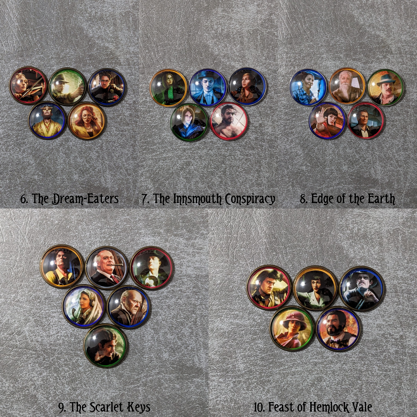 Arkham Horror Das Kartenspiel inspiriertes inoffizielles Token-Paket aus Glas und Metall