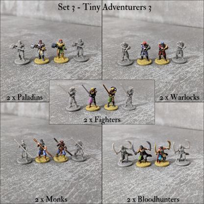 Tiny Encounter Starter Set 1, 15 mm, Pocket Dungeons and Dragons, Partyhelden und Goblins, 20 winzige Figuren