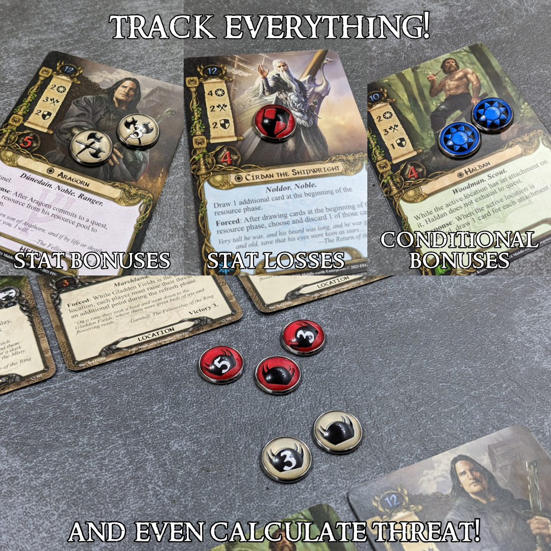 Arkham Horror Das Kartenspiel inspiriertes inoffizielles Token-Paket aus Glas und Metall