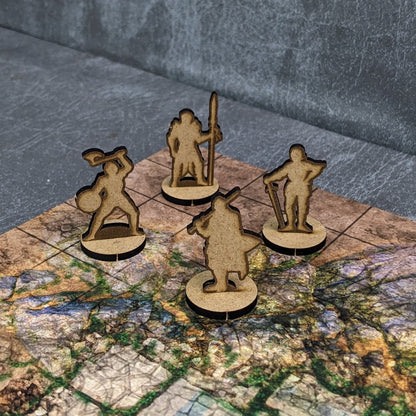 Guards and Knights Dungeons and Dragons 32mm Scale Wooden Standee 10 Pack