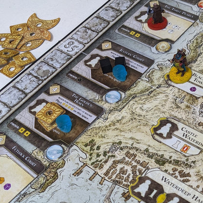 Lords of Waterdeep Board Game and Expansion Inspired Unofficial Building Control Glass and Metal Token Pack