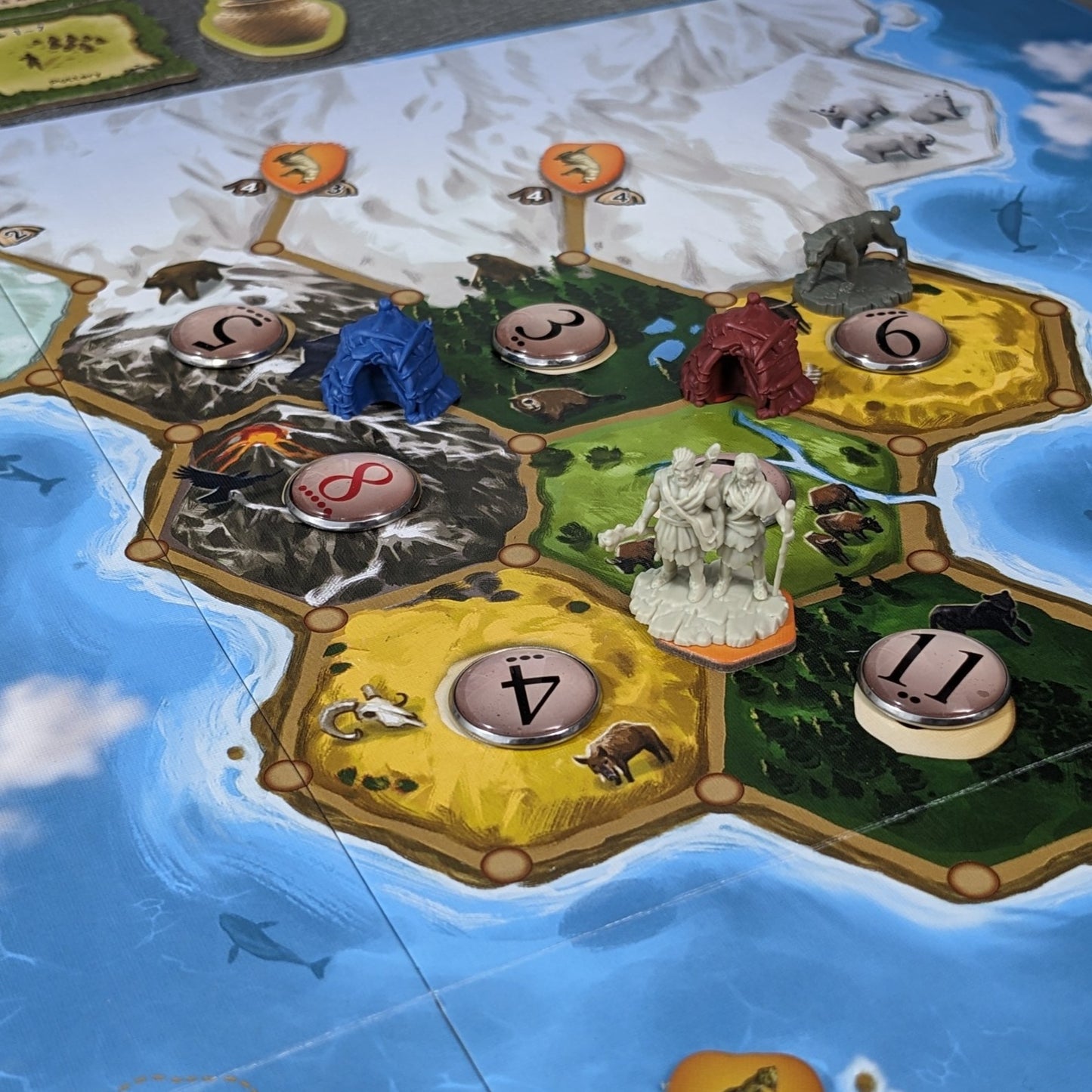 Catan: Dawn of Humankind Board Game Inspired Unofficial Glass and Metal Token Pack