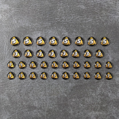 Arkham Horror Das Kartenspiel inspiriertes inoffizielles Token-Paket aus Glas und Metall