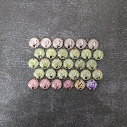 Gloomhaven Jaws Of the Lion Board Game Inspired Unofficial Glass and Metal Draw Bag Token Pack