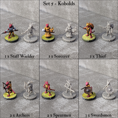 Coffret de démarrage Tiny Encounter 1 15 mm Pocket Dungeons and Dragons Party Heroes and Goblins 20 figurines minuscules