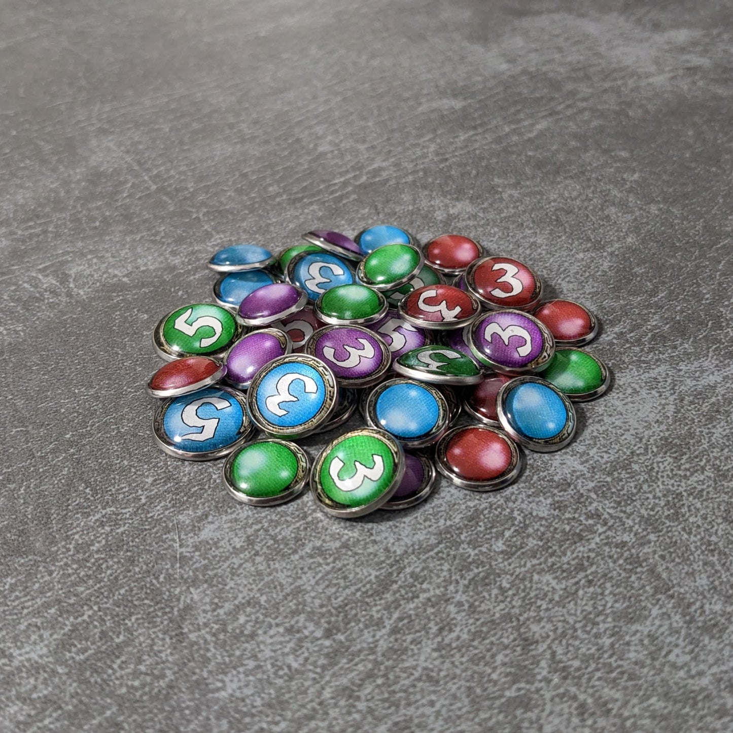 The Lord of the Rings The Card Game Inspired Unofficial Influence Sphere Coloured Resources Glass and Metal Token Pack