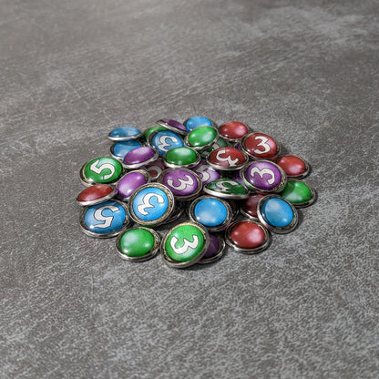 The Lord of the Rings The Card Game Inspired Unofficial Influence Sphere Coloured Resources Glass and Metal Token Pack