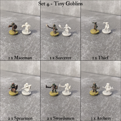 Tiny Encounter Starter Set 1, 15 mm, Pocket Dungeons and Dragons, Partyhelden und Goblins, 20 winzige Figuren
