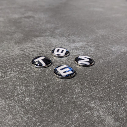 Space Galaxy Letters and Numbers Glass and Metal Token Pack