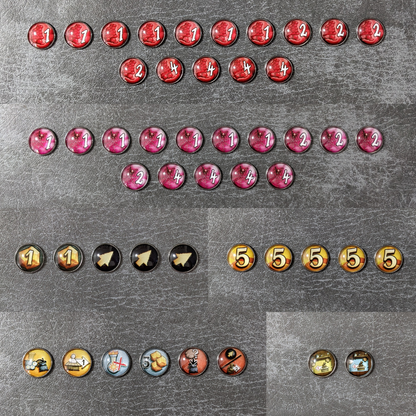 Quacks of Quedlinburg The Duel Board Game Inspired Unofficial Glass and Metal Token Pack