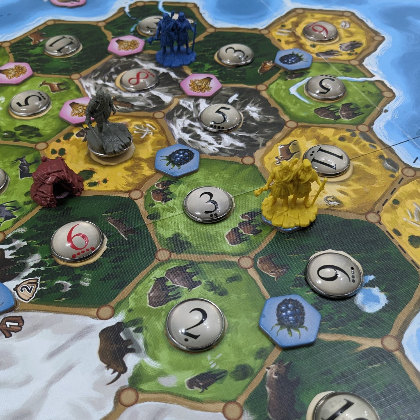 Catan: Dawn of Humankind Board Game Inspired Unofficial Glass and Metal Token Pack