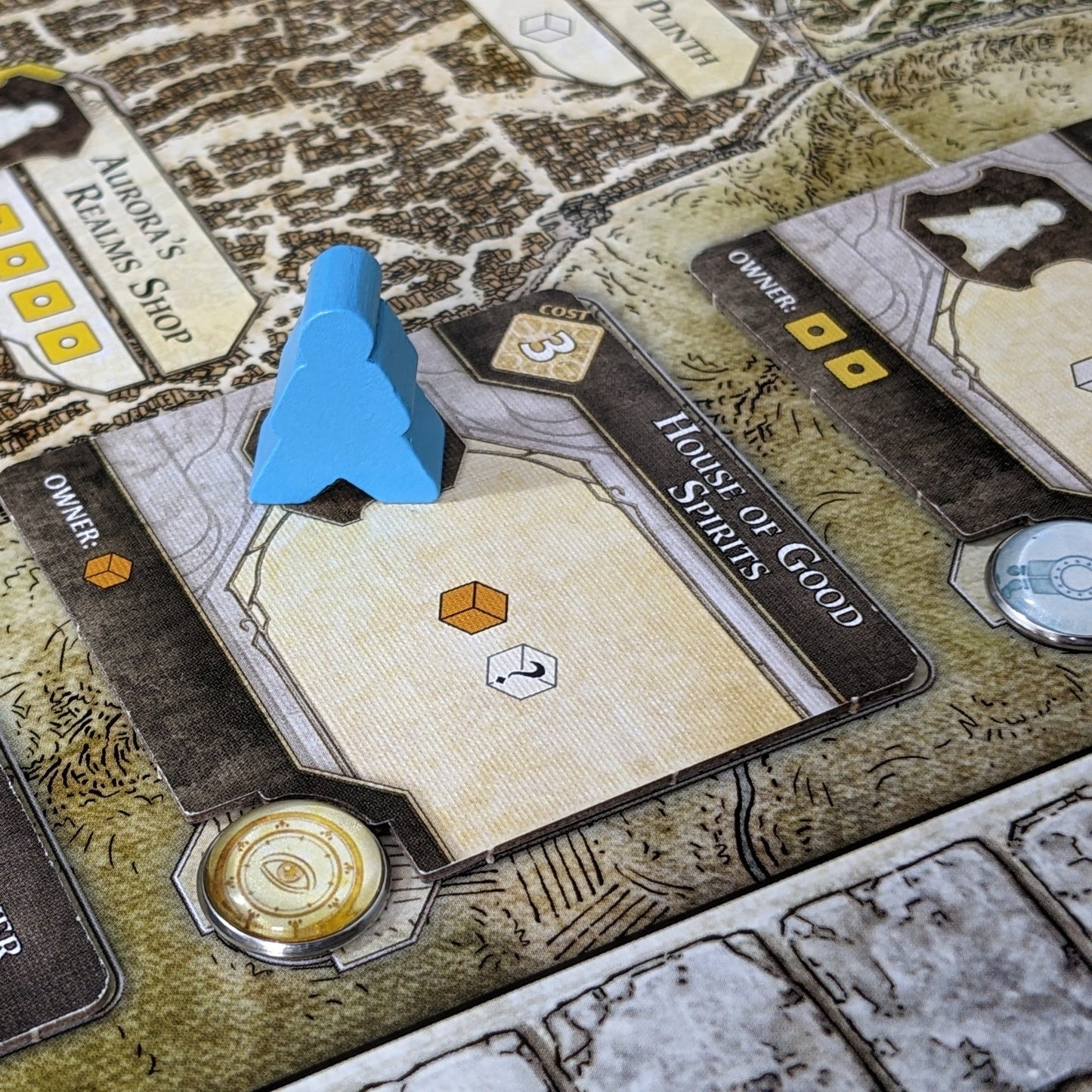 Lords of Waterdeep Board Game and Expansion Inspired Unofficial Building Control Glass and Metal Token Pack