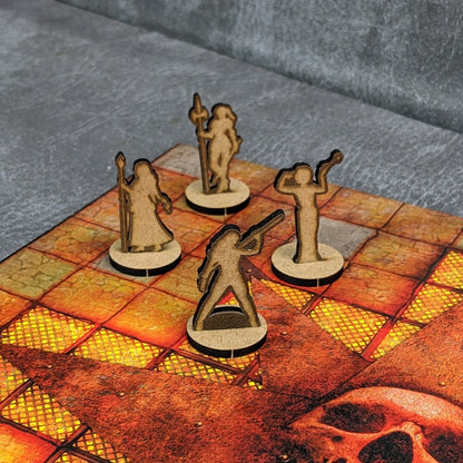Feminine Adventurers Dungeons and Dragons 32mm Scale Wooden Standee 10 Pack