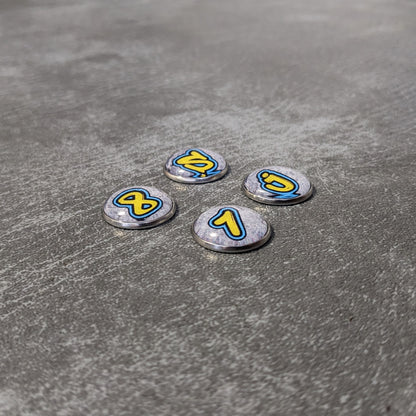Street Graffiti Letters and Numbers Glass and Metal Token Pack