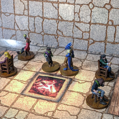 Tavern Patrons NPC Seated and Standing Set 32mm Unpainted Dungeons and Dragons 10 Mini Figures