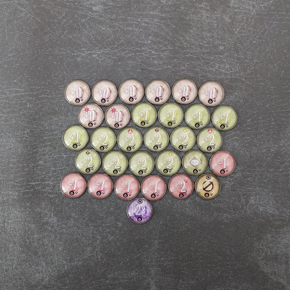 Gloomhaven Jaws Of the Lion Board Game Inspired Unofficial Glass and Metal Draw Bag Token Pack