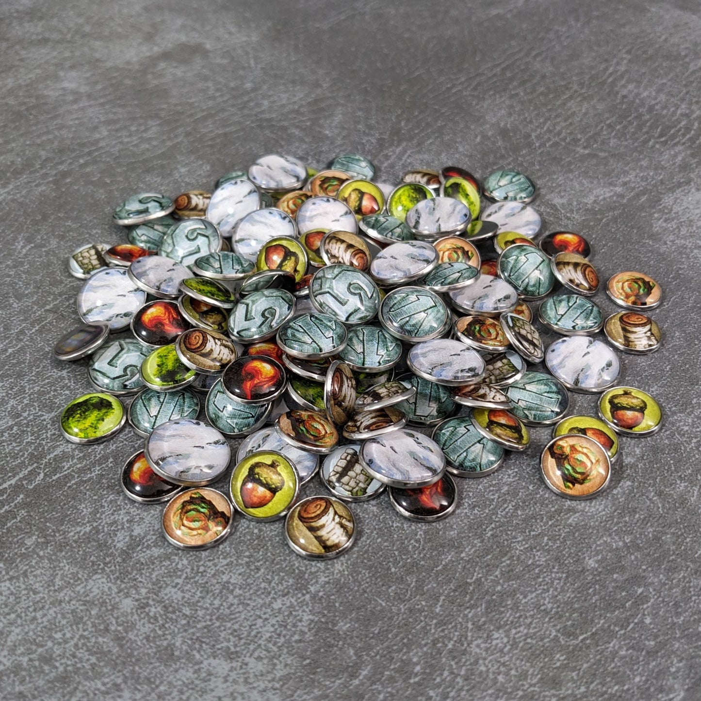 Everdell Silverfrost Inspired Unofficial Glass and Metal Token Pack