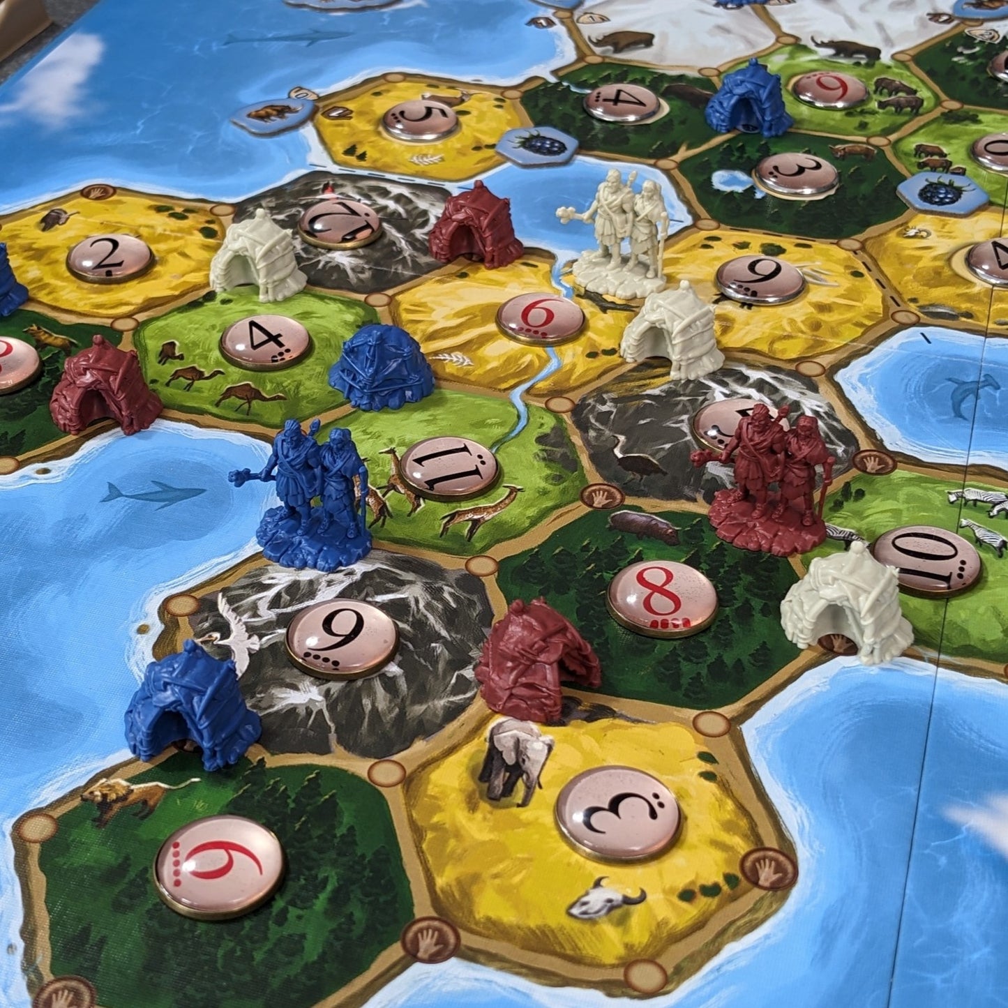 Catan: Dawn of Humankind Board Game Inspired Unofficial Glass and Metal Token Pack