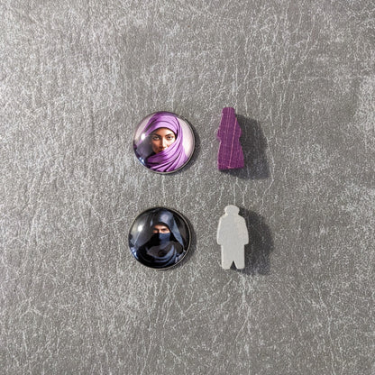 Vom Targi-Brettspiel inspiriertes inoffizielles Token-Paket aus Glas und Metall