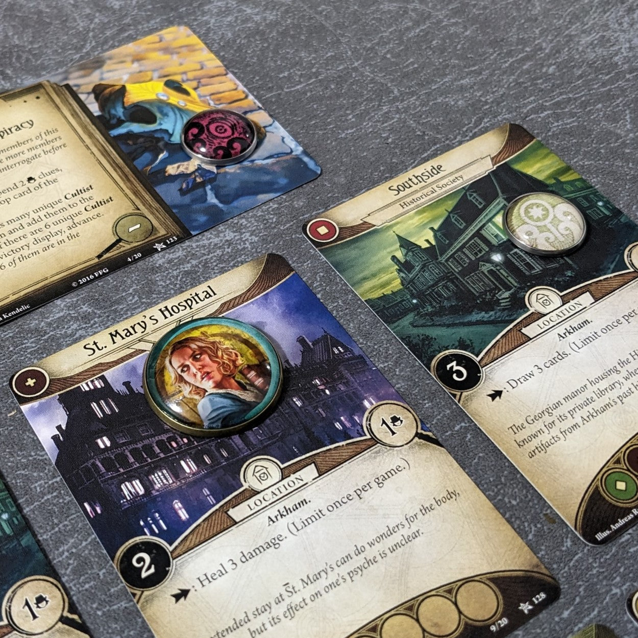 Pack de jetons en verre et en métal non officiels inspirés du jeu de cartes Arkham Horror
