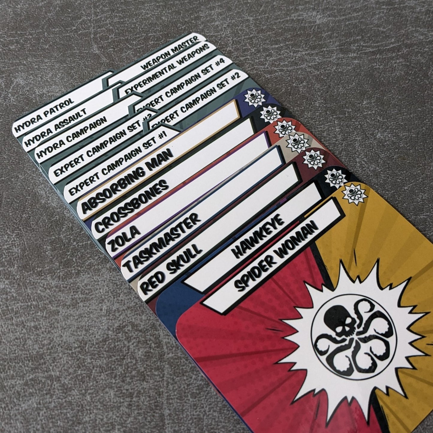Horizontal Marvel Champions The Card Game Inspired Unofficial Campaign Card Divider Packs