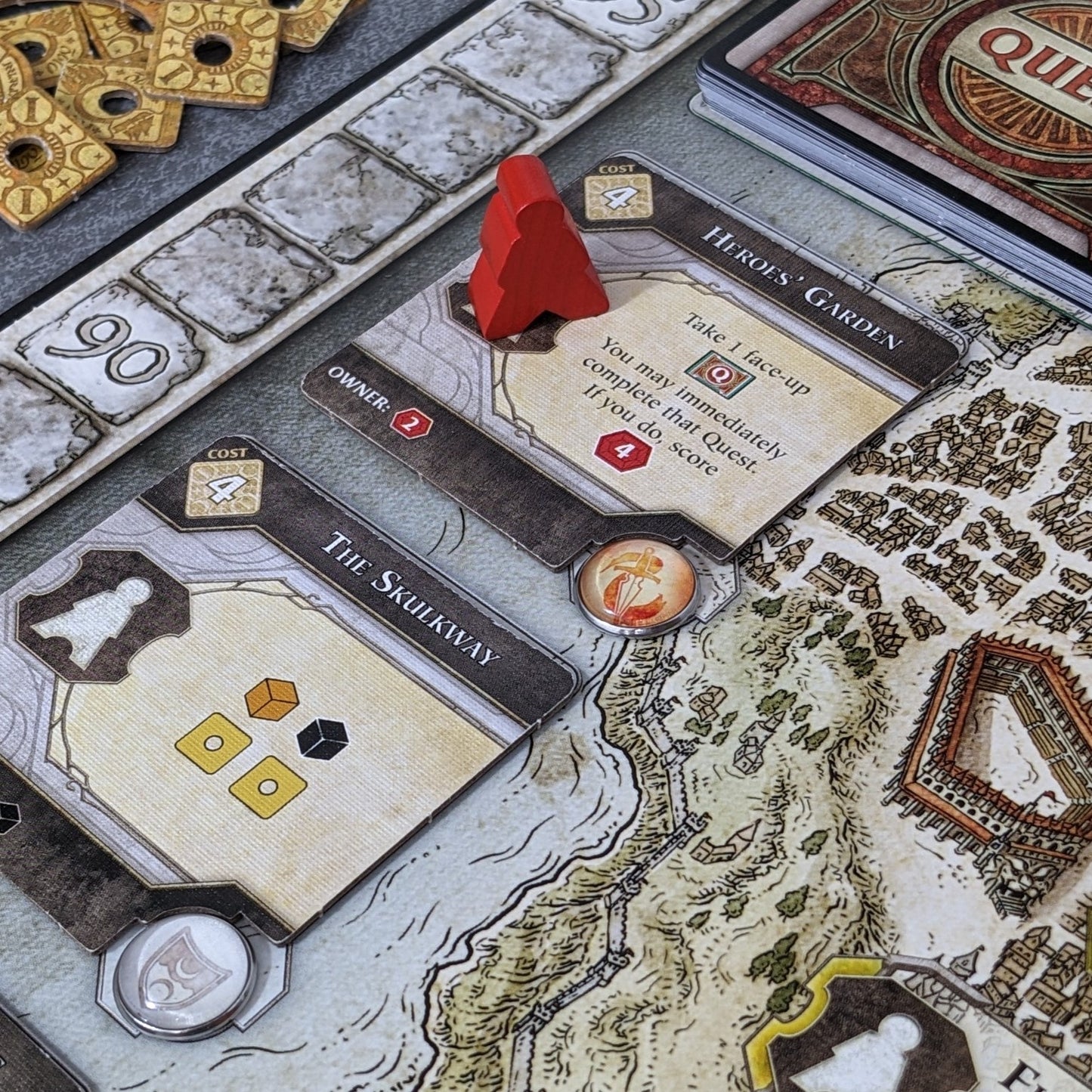 Lords of Waterdeep Board Game and Expansion Inspired Unofficial Building Control Glass and Metal Token Pack