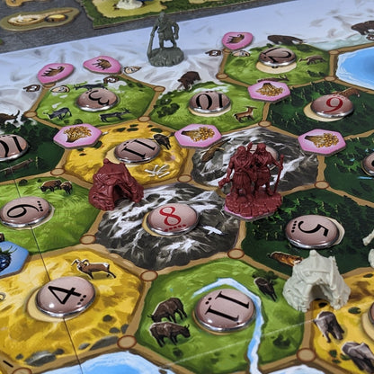 Catan: Dawn of Humankind Board Game Inspired Unofficial Glass and Metal Token Pack