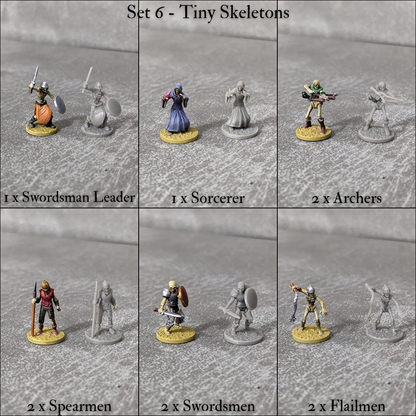 Tiny Encounter Starter Set 1, 15 mm, Pocket Dungeons and Dragons, Partyhelden und Goblins, 20 winzige Figuren