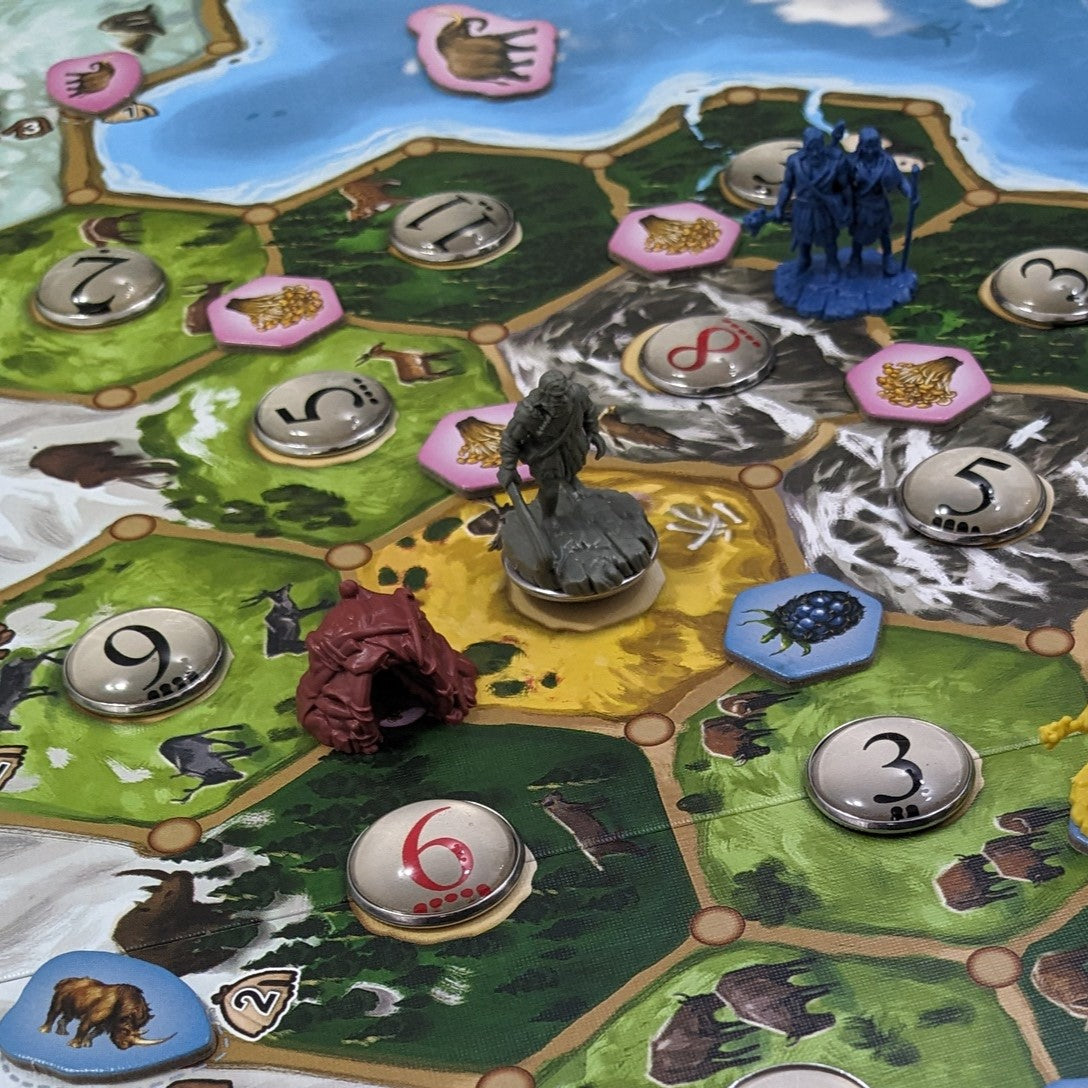 Catan: Dawn of Humankind Board Game Inspired Unofficial Glass and Metal Token Pack